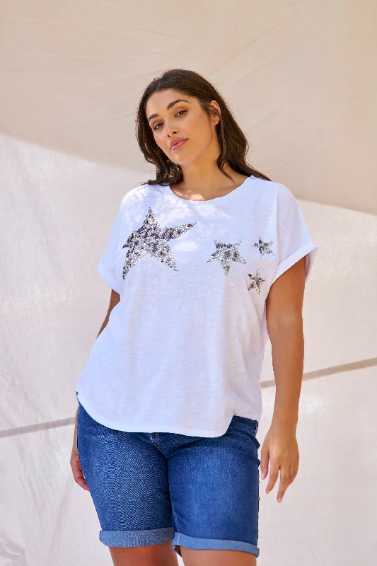 Step into style with our women’s clothing collection Betty Basics Hailey Short Sleeve Tee Silver Star Step into style with our women’s clothing collection Betty Basics Hailey Short Sleeve Tee Silver Star