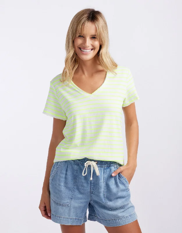 Feminine fashion to express your unique style   Neon Vee Tee - Neon Yellow