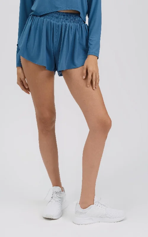 Bold fashion choices for the confident woman Free Flow High-Rise Short with Inside Biker Shorts - Stellar Blue Bold fashion choices for the confident woman Free Flow High-Rise Short with Inside Biker Shorts - Stellar Blue