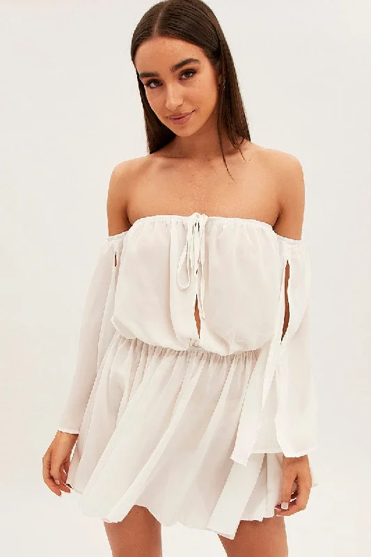 Premium quality women’s clothing at affordable prices White Off Shoulder Skater Dress Premium quality women’s clothing at affordable prices White Off Shoulder Skater Dress