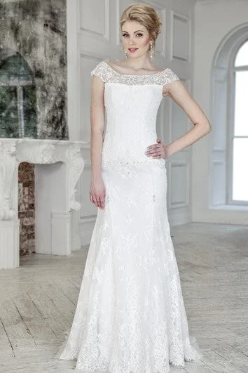 Affordable stylish women’s fashion collection Sheath Long Scoop Cap-Sleeve Corset-Back Lace Dress With Beading Affordable stylish women’s fashion collection Sheath Long Scoop Cap-Sleeve Corset-Back Lace Dress With Beading