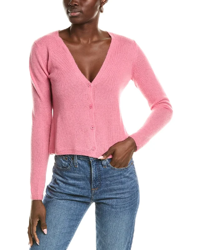 Comfortable yet stylish outfits for women on the go   sofiacashmere Modern V-Neck Cashmere Cardigan