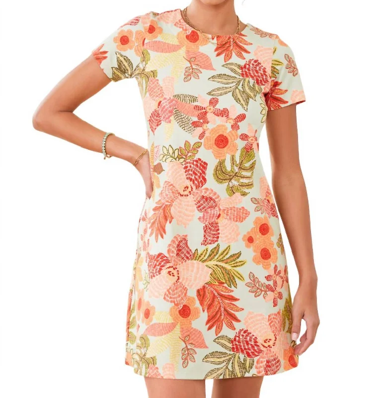 Essential women’s clothing for every season   Tahlia Jersey Dress In Callawassie Flowers Seafoam