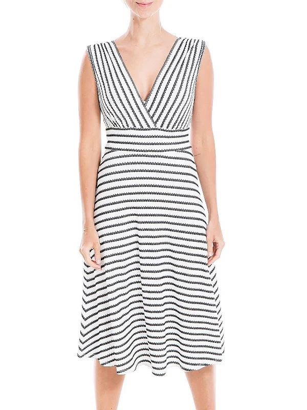 Find your perfect fit with stylish women’s clothing   Womens Striped V-Neck Fit & Flare Dress