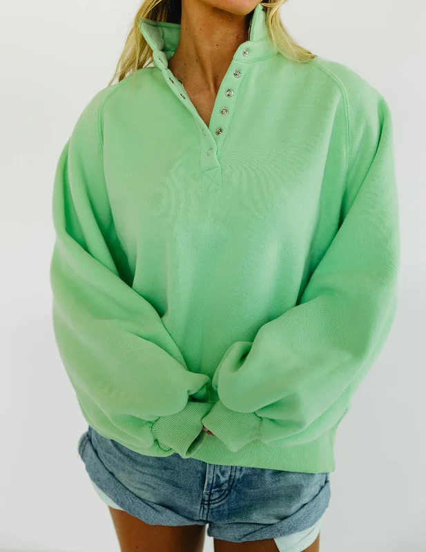 Piper Snap Sweatshirt - Apple Green