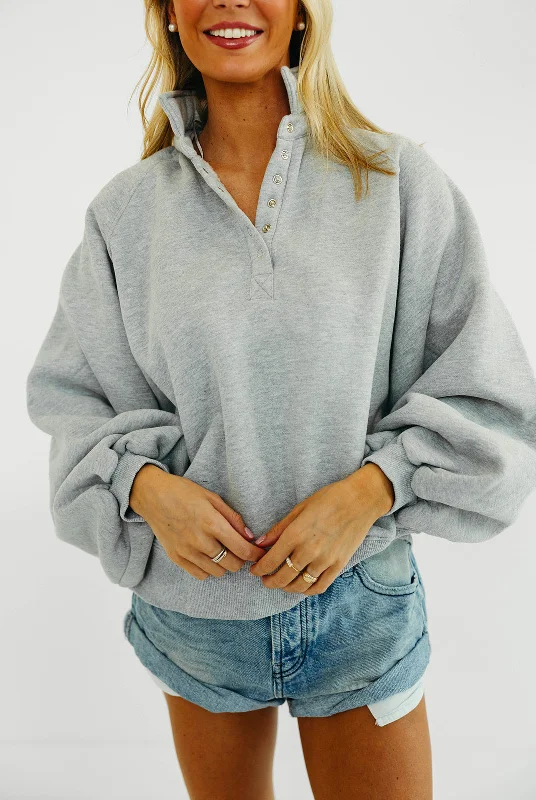 The ultimate destination for women’s clothing   Piper Snap Sweatshirt - H. Grey