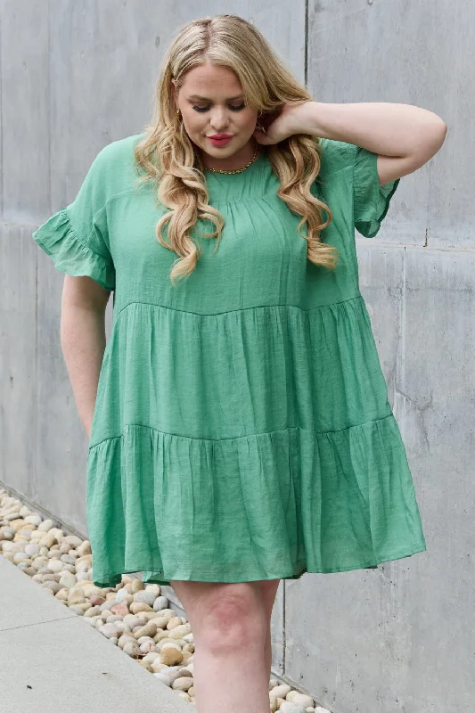 Bold fashion choices for the confident woman   HEYSON Sweet As Can Be Full Size Textured Woven Babydoll Dress