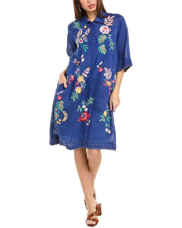 Stylish and comfortable outfits for women   Johnny Was Henley Kimono Sleeve Dress